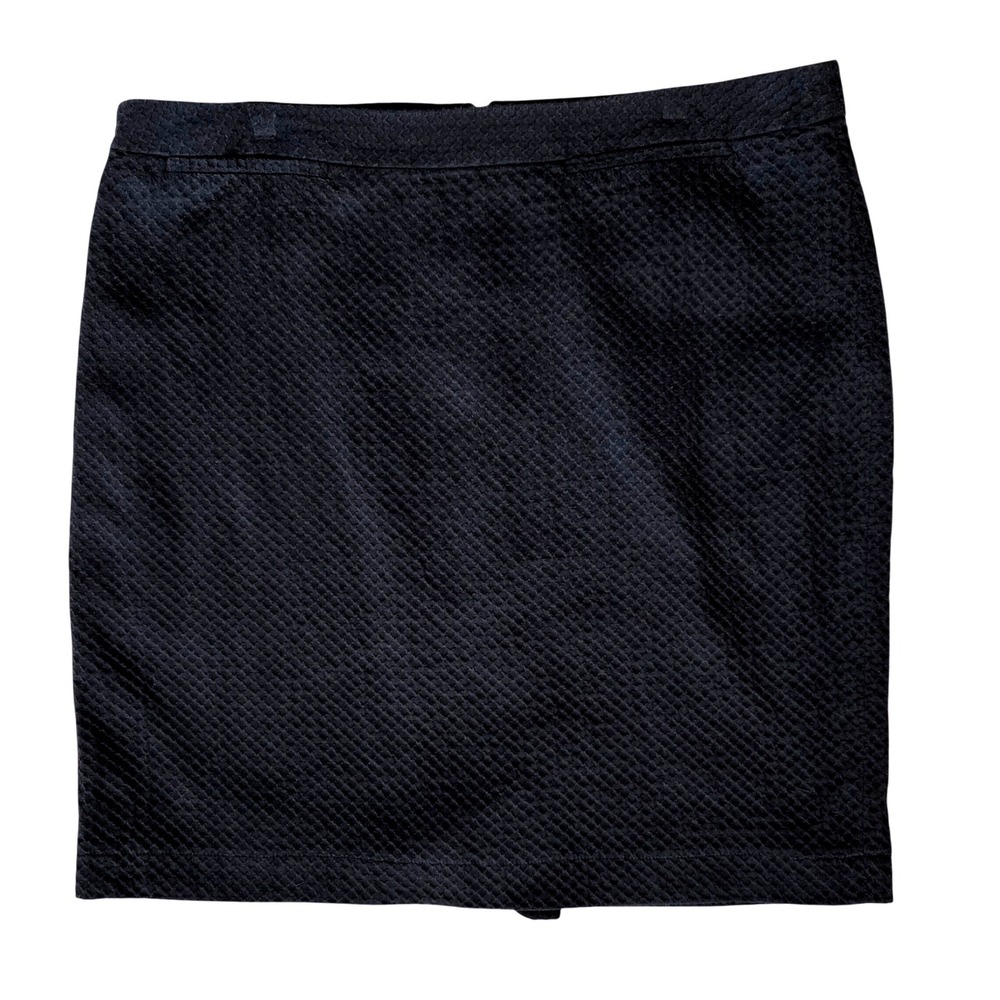 Halogen Womens Black Textured Cotton Blend Pencil Skirt Size 16 Office Workwear